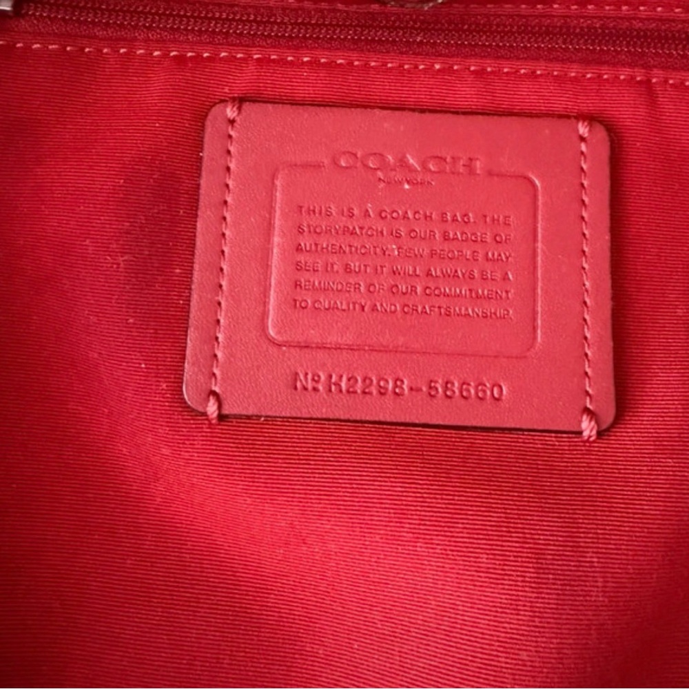 Coach Black Tote with Vibrant Red Interior - Picture 4 of 4